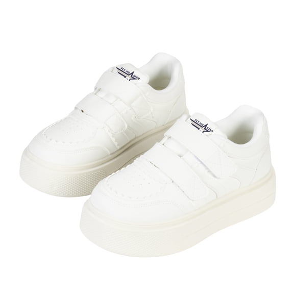 Flyingstar Womens White Tennis Shoes PU Leather Sneakers Casual Walking Shoes for Women