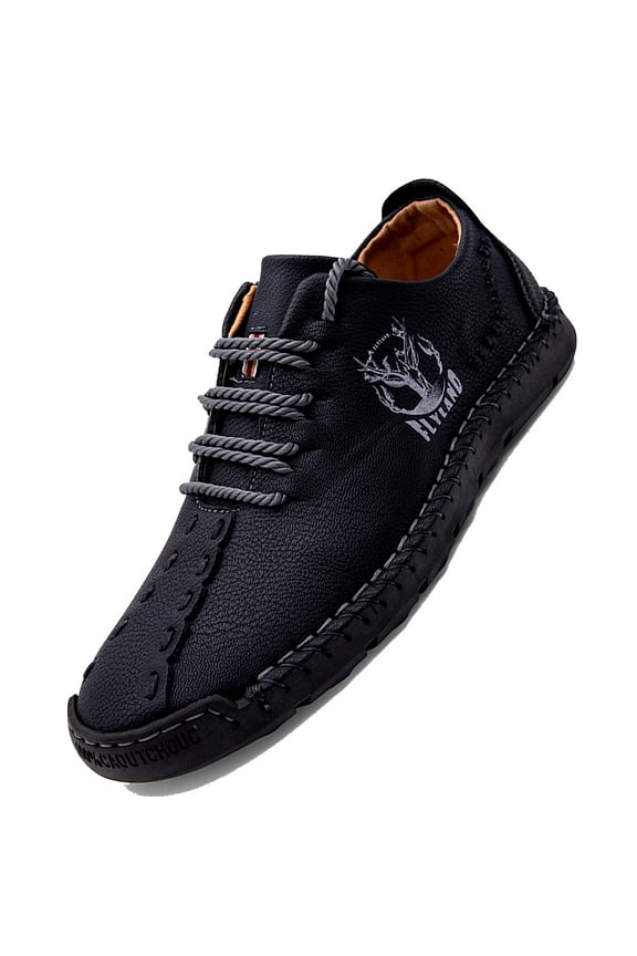 Men's Casual Dress Shoes Handmade Leather Fashion Sneakers Lightweight Male Flats