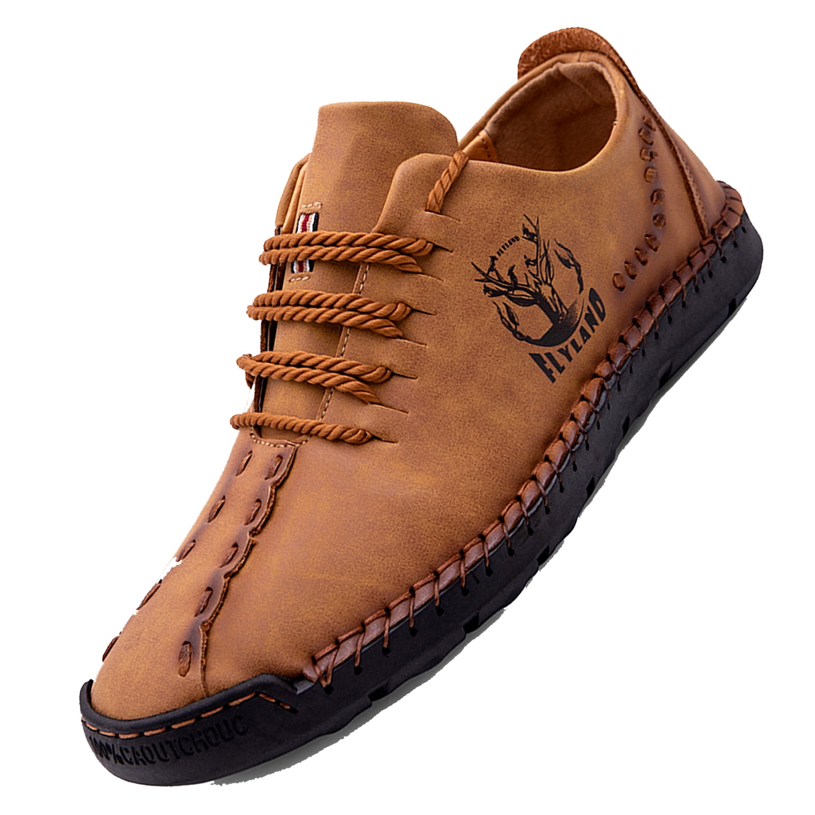 Flyland Men's Casual Dress Shoes Handmade Leather Fashion Sneakers ...