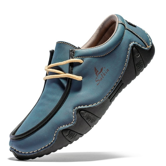Flyland Men's Casual Leather Shoes Handmade Moccasins for Men Driving Shoes