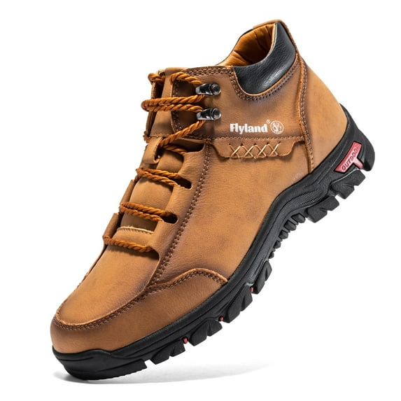 Flyland Men's Chukka Boots Casual Handmade Leather Shoes Outdooer Ankle Boots for Men