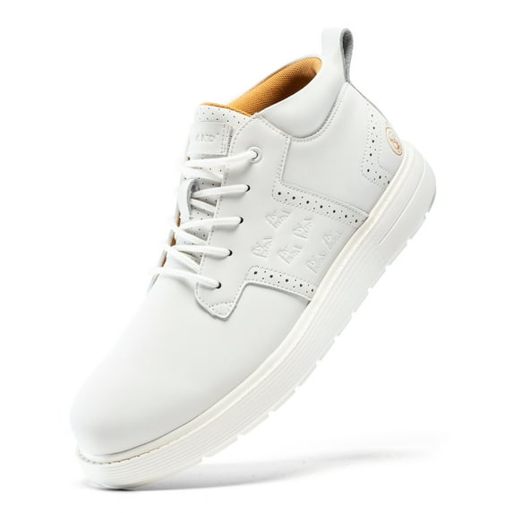 Flyland Men's Chukka Boots Fashion High Top Casual Leather Shoes Outdoor Anti-Slip Male Sneakers