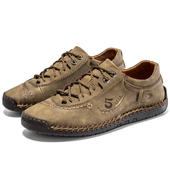 Flyland Men's Casual Leather Shoes Male Fashion Sneakers Handmade Moccasins Driving Flats For Men