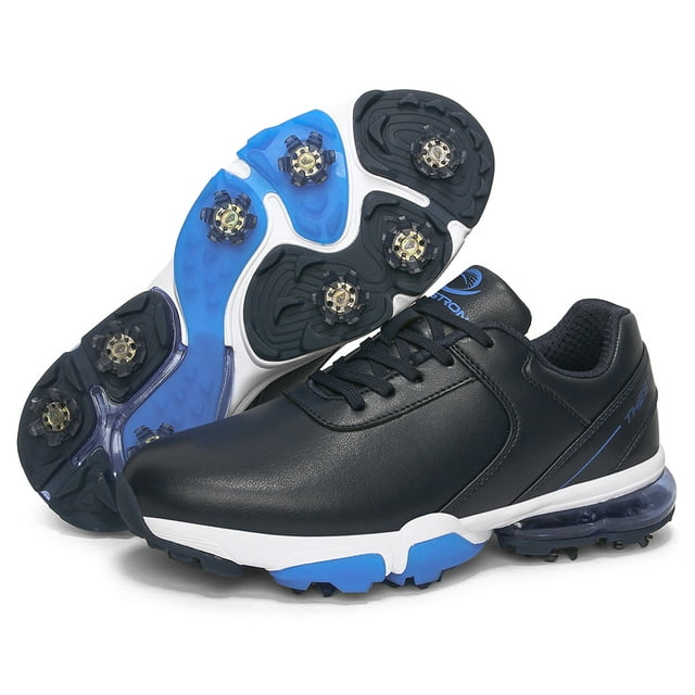 Flyland Mens Golf Shoes Professional Outdoor Waterproof Spiked Golf Shoes for Men