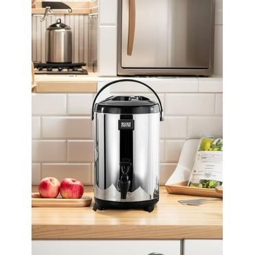 Flylapdo 33-Cup Coffee Urn and Hot Beverage Dispenser with Double Dripless Faucet, Quick-Brewing, Stainless Steel