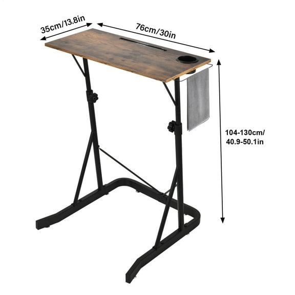 Flylapdo 40.9-50.1 Inch Steel Frame Indoor Cycling Desk, Over Treadmill Cycling Table with 5 Adjustable Heights for Cycling & Standing Workstation
