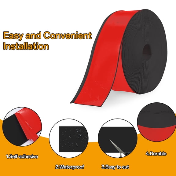 Flylapdo 60ft Flexible Baseboard Molding Trim, 4 Inch Wide Self-Adhesive PVC Wall Base, Peel and Stick Cove Skirting Baseboard Moulding Trim