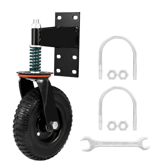 Flylapdo 8" 360° Rotation Gate Caster, Spring Loaded 600 Lbs Heavy Duty Caster Wheels for Rough Grounds