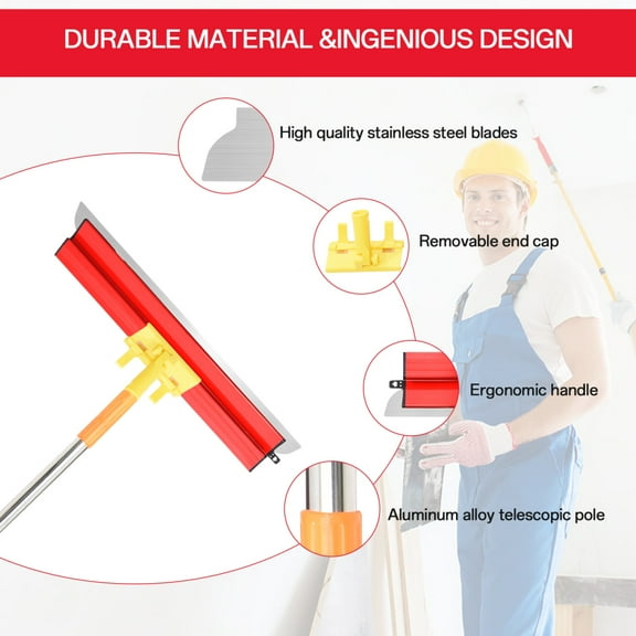 Flylapdo Drywall Scraper with 31.5in Maximum Reach, Stainless Steel Putty Scraper with Chuck & Storage Box for Easy Transport