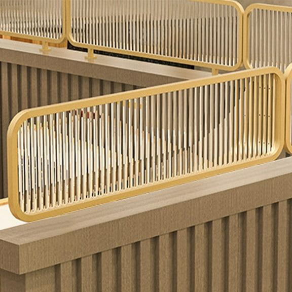 Flylapdo Gold Decorative Restaurant Dining Divider, 39.4in Wide Translucent Table Partition for Desks, Heat-Resistant Iron + Glass Screen