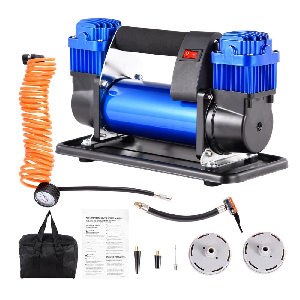 Flylapdo Industrial 12V 580W 150-200psi Air Compressor Double-Cylinder ...