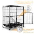 thumbnail image 1 of Flylapdo Iron Wire & Frame Cat Kennel 2-Tier Small-Cat Cages with Wheels & Ladder 37.4"x21.7"x28", 1 of 7