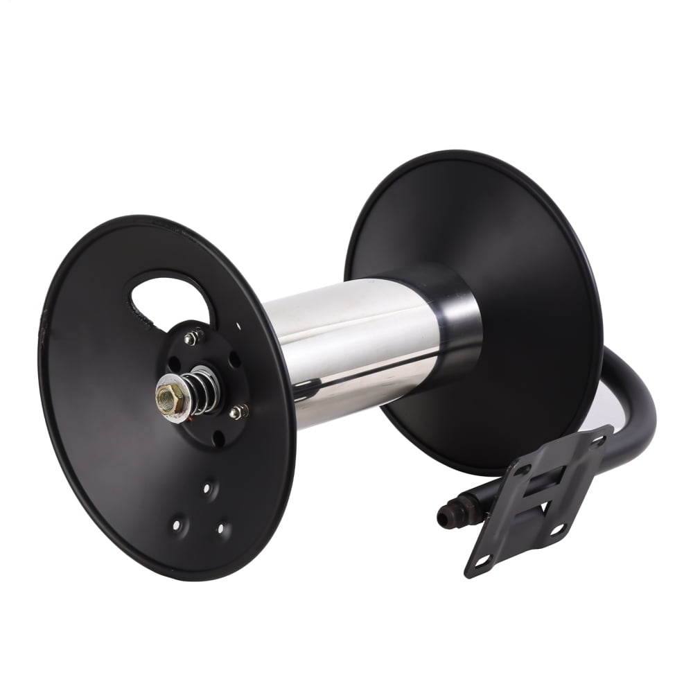 Flylapdo Manual Crank Hose Reel, Stainless Steel 4000Psi Pressure Washer Reel with 4.9ft Hose Reel, for Air Liquid Water Pipe Use
