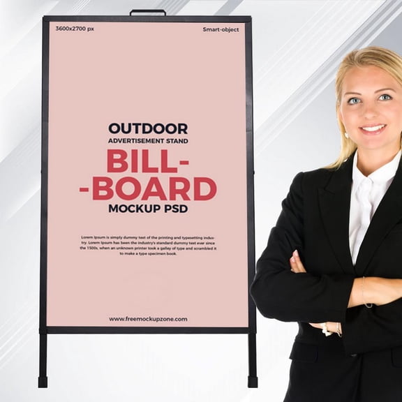Flylapdo Pedestal Poster Sign Stand Floor Poster Display Stand Heavy Duty Floor Banner Stand Metal Floor Standing Pedestal Double-Sided Outdoor Commercial Signs Stand for Board Foam pretty