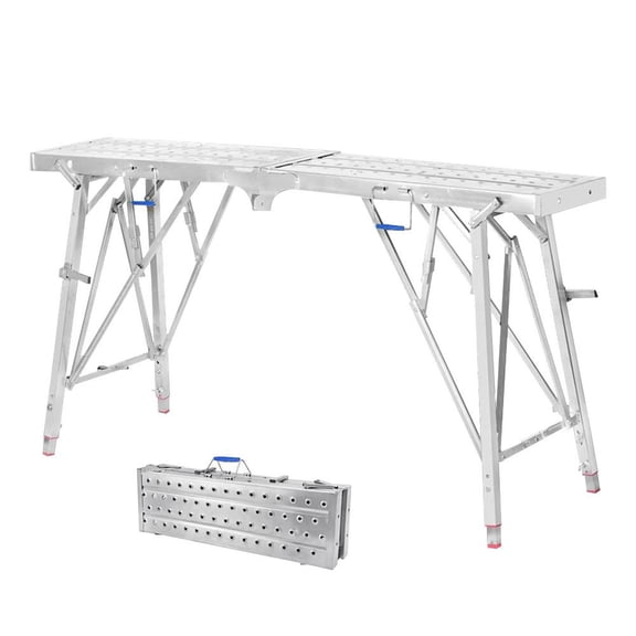 Flylapdo Folding Scaffolding Folding Scaffolding Steel Bench Non-Slip Work Bench Rust-Resistant for Cleaning Car Washing Lamp Repairing Painting like-minded