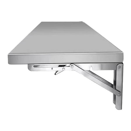 Flylapdo Stainless Steel Folding Wall Shelf Shelf Rack for Food Serving Smooth Push and Snap Mechanism Concession Serving Shelf for Laundry Garage Kitchen Restaurant Utility Room natural