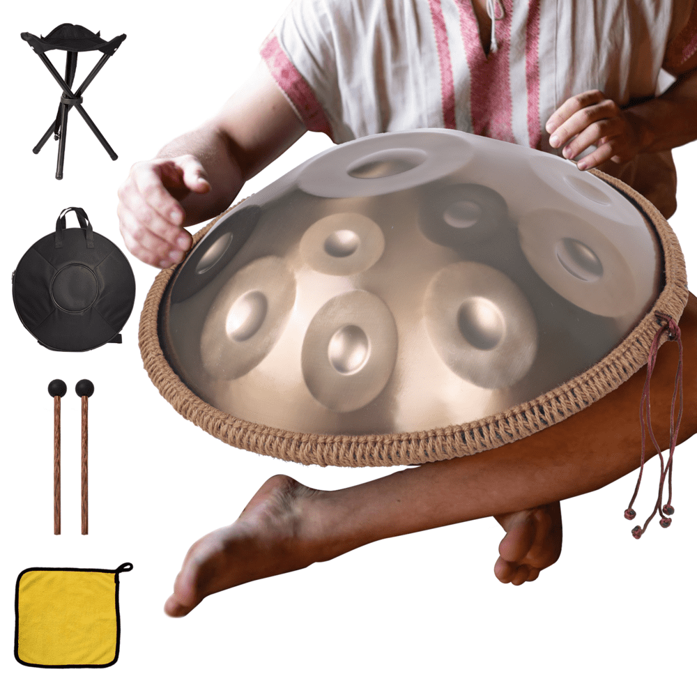 Flylapdo Steel Hand Drum 22 Inches D Minor Musical Instrument 12 Notes ...