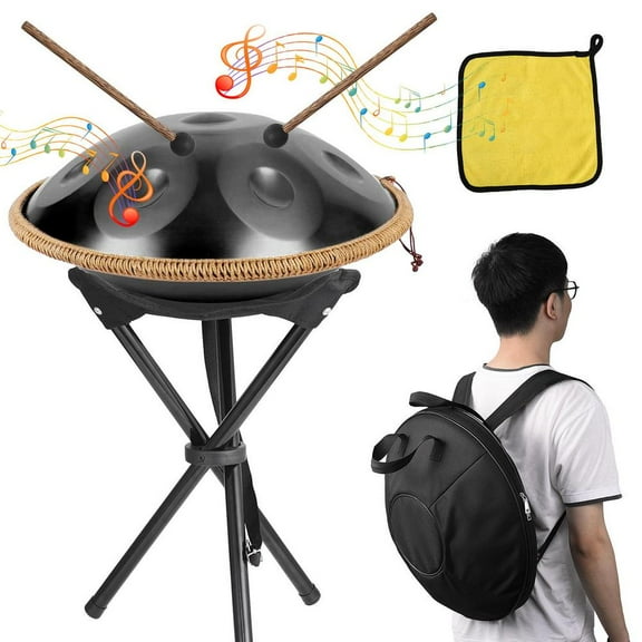 Flylapdo Steel Handpan Drums 9 Notes Steel Drum Handpan Instrument for Adults Kids Handpan Percussion Musical Instruments for Entertainment for Concerts Meditation Yoga enjoyable