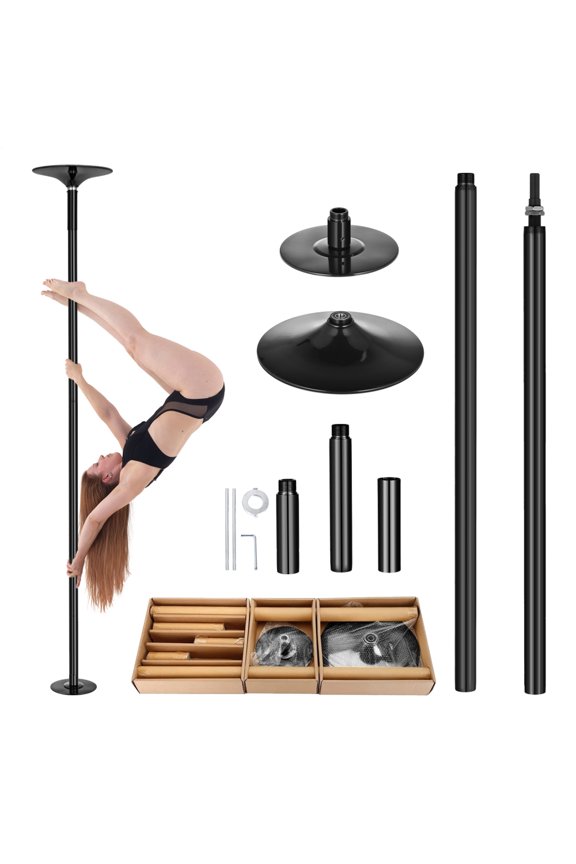 Static Dancing Pole 45mm Diameter 7.3-9ft Height Adjustable Dance Pole with Extension Rods