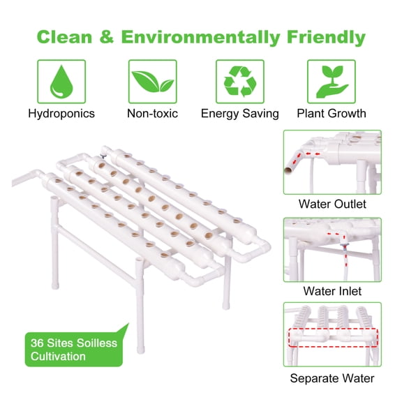 Flylapdo Vertical Grow System 1-Tier 30 Sites with Timed Water Pump, Food-Grade Hydroponic Gardening System Grow Kit for Cultivation in Small Spaces