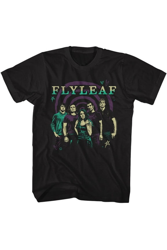 Flyleaf Group Photo Black Adult T-Shirt