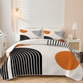 thumbnail image 1 of Flymme 3 Piece Boho Quilt Sets for King Bed,Abstract Geometric Bedspread Coverlet with Pillow Sham, Mid Century Orange Sun Pattern Bedding for Room Decor, 1 of 7