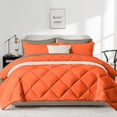 thumbnail image 1 of Flymme 7 Pieces Full Size Bed in a Bag Orange Comforter Set with Sheets Modern Quilted Diamond Bedding Sets Complete Full Bed Sets for Bedroom Decor, 1 of 8