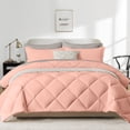 thumbnail image 1 of Flymme 7 Pieces Full Size Bed in a Bag Pink Comforter Set with Sheets Modern Quilted Diamond Bedding Sets Complete Full Bed Sets for Bedroom Decor, 1 of 8