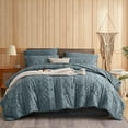 thumbnail image 1 of Flymme Blue Comforter Set Queen Size 7 Piece Bed in a Bag,Shabby Chic Boho Comforter Sets with Sheets ,Soft Microfiber Complete Bedding Set, 1 of 8