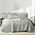 thumbnail image 1 of Flymme Boho Comforter Set King Size Bed in a Bag 7 Pieces Shabby Chic Bedding Farmhouse Soft Microfiber Gray Bed Set for All Seasons, 1 of 8