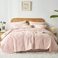 thumbnail image 1 of Flymme Boho Comforter Sets Queen Size 7 Pieces Pink Bed in a Bag Embroidery Shabby Chic Bedding Tufted Comforter Set with Sheets for All Season, 1 of 8