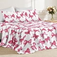 thumbnail image 1 of Flymme Girls Sheet Set Full Size,4-Piece Pink Bow Bed Sheets with Deep Pocket for Women Teens Fairy Tale Theme Bedroom Decor,Soft Microfiber Bedding Sets All Season, 1 of 8