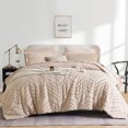 thumbnail image 1 of Flymme Khaki King Size Bedding Comforter Set Boho Bed in a Bag 7 Piece Shabby Chic Bedding Sets Soft Microfiber King Bed Set for All Season, 1 of 8