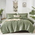 thumbnail image 1 of Flymme King Size Comforter Set with Sheets,7 Pieces Green Bed in a Bag King Geometric Textured Shabby Chic Bedding Sets for Man Women Bedroom Décor, 1 of 8