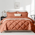 thumbnail image 1 of Flymme King Size Comforter Sets Caramel Brown,7 Pieces Bed in a Bag King Quilted Diamond Complete Bedding Sets with Comforter, Sheet, Pillowcases & Shams, 1 of 8