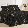 thumbnail image 1 of Flymme Queen Size Sheet Set,4 Piece Dreamy Moon & Star Bed Sheets Set for Man Women,Soft Microfiber Deep Pocket Bed Sheets for All Season, 1 of 8
