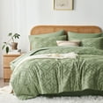 thumbnail image 1 of Flymme Tufted Comforter Set Queen Size 7 Pieces Sage Green Bed in a Bag Boho Bed Sets Embroidery Shabby Chic Bedding with Diamond Pattern for Women Men, 1 of 8