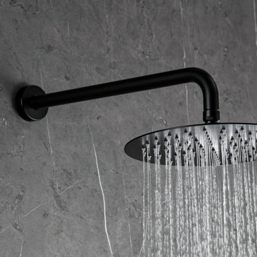 Flynama Round Wall Mount Shower Arm Matte Black Matte