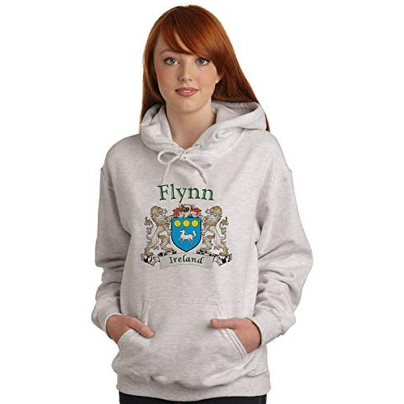 Flynn Irish Coat of Arms Ash Hooded Sweatshirt