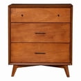 thumbnail image 1 of Flynn Mid Century Modern 3 Drawer Small Chest in Acorn Finish, 1 of 7
