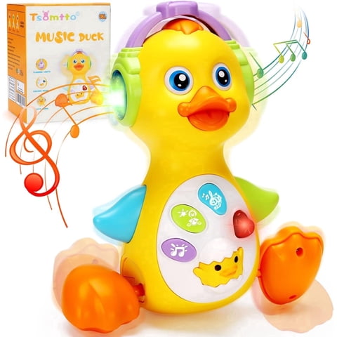 Flynow Baby Essentials Musical Light up Duck Toy, Easter Basket Teething Toys 0-12 Months Dancing Crawling Tummy Time,Newborn Infant Learning Montessori Gifts for 0 3 4 5 6 7 8 Month Baby Boys Girls