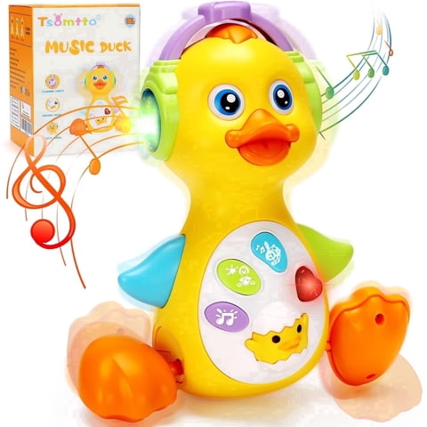 Flynow Baby Essentials Musical Light up Duck Toy, Easter Basket Teething Toys 0-12 Months Dancing Crawling Tummy Time,Newborn Infant Learning Montessori Gifts for 0 3 4 5 6 7 8 Month Baby Boys Girls