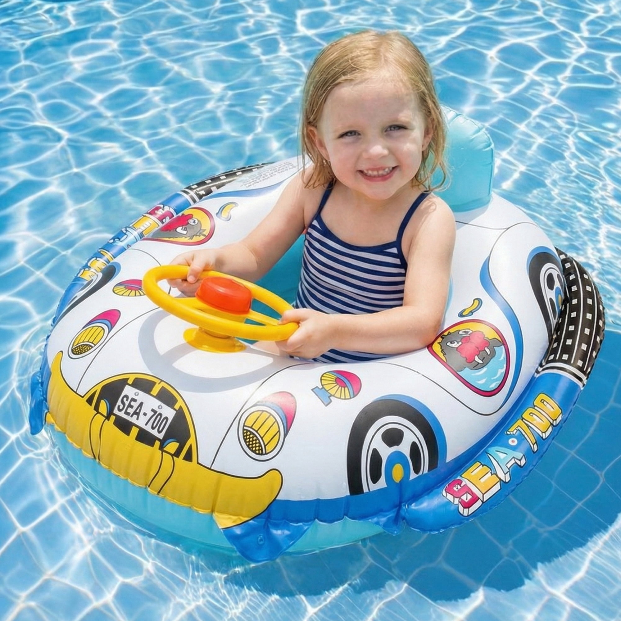 Flynow Baby Pool Float, Baby Swimming Float with Safety Seat, Smart ...