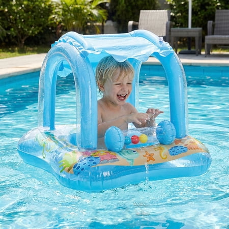 FLYNOW BABY POOL FLOAT WITH CANOPY SUN PROTECTION,...