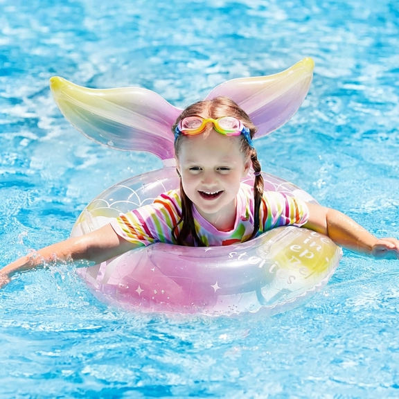 Flynow Baby Pool Float, Baby Swimming Float with Safety Seat, Smart Swim Trainer, Inflatable Toddlers Pool Floats, Infant Swim Floats, Kids Floaties, Beach Toys Summer Essentials for Girls