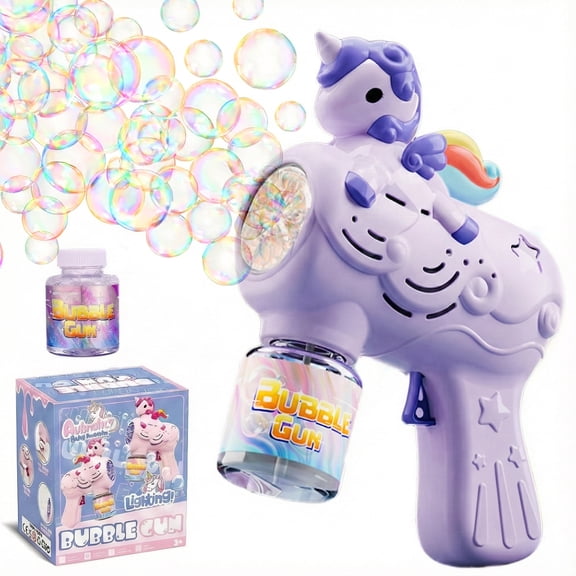 Flynow Bubble Gun Toy for Toddler 1-3 Years Old, Bubble Machine for Kids Girl Boy Age 3-8, Bubble Blower Maker for Summer Outdoor Party Garden Birthday Gift