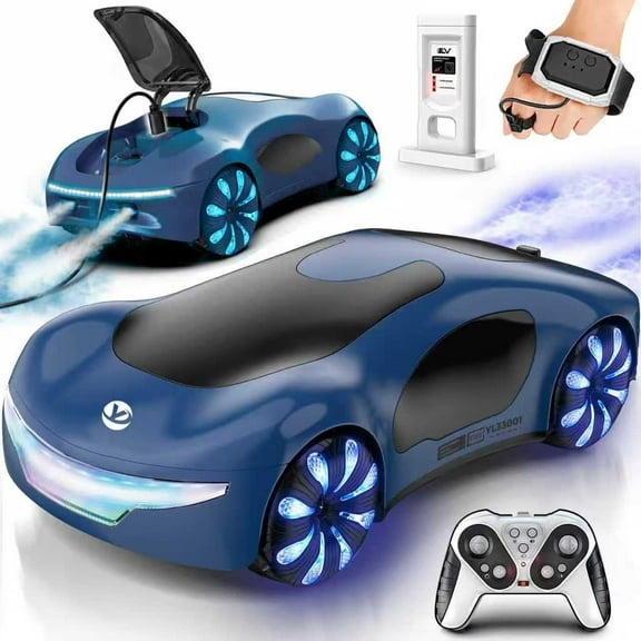Flynow Remote Control Car, RC Drift Toy for Kids 3 4 5 6 7 8 9 10 11 Year Old, 2.4GHz 1200mAh 360° Rotate Cars with Light Sound Spray, Christmas Birthday Gift for Adults Boys Girls Age 12+