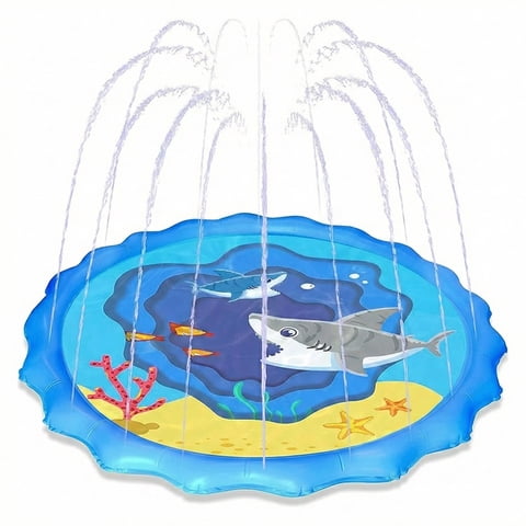Flynow Splash Pad Sprinkler for Kids 67" Splash Play Mat Outdoor Water Toy Inflatable Splash Pad Baby Toddler 1-3 Years Old Pool Boy Girl Children Outside Backyard Dog Sprinkler for Age 2 4 5 6 7 8 9