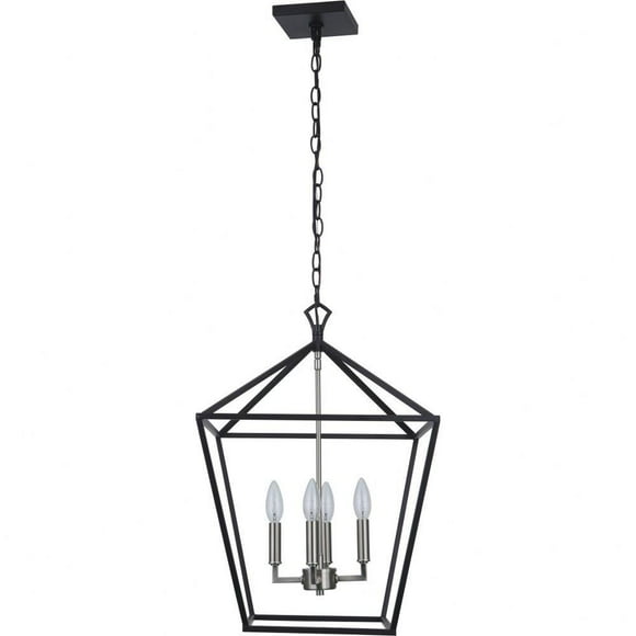 Flynt Ii 4 Light Foyer in Transitional Style-19.5 inches Tall and 12 Inche Wide-Flat Black/Brushed Polished Nickel Finish Bailey Street Home