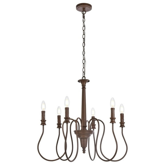Flynx 6 lights pendant in weathered oak